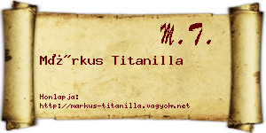 Márkus Titanilla névjegykártya